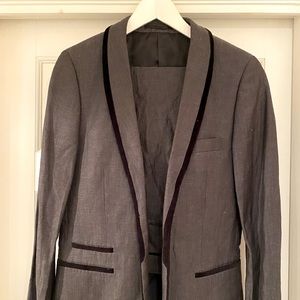 Grey with velvet lining suit